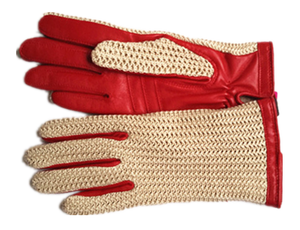 Chrochet-handske med ullfoder, Gaucho - Röd