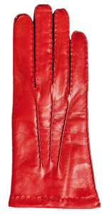Klassisk handsydd Damhandske Skinnhandske Röd