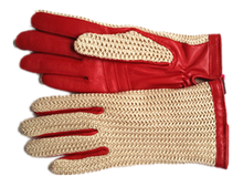 Ladda in bilden i Gallerivisaren, Chrochet-handske med ullfoder, Gaucho - Röd