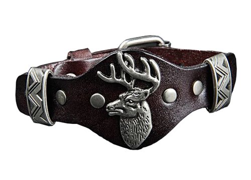 Armband av läder med Älg Cool Moose Brun