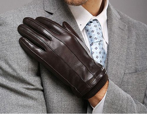 Skinnhandskar med ullfoder - Handskar Rea - Mörkbrun