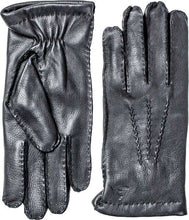 Ladda in bilden i Gallerivisaren, Ullfodrad handsydd handske i mjukt hjortshinn Herrhandske Svart